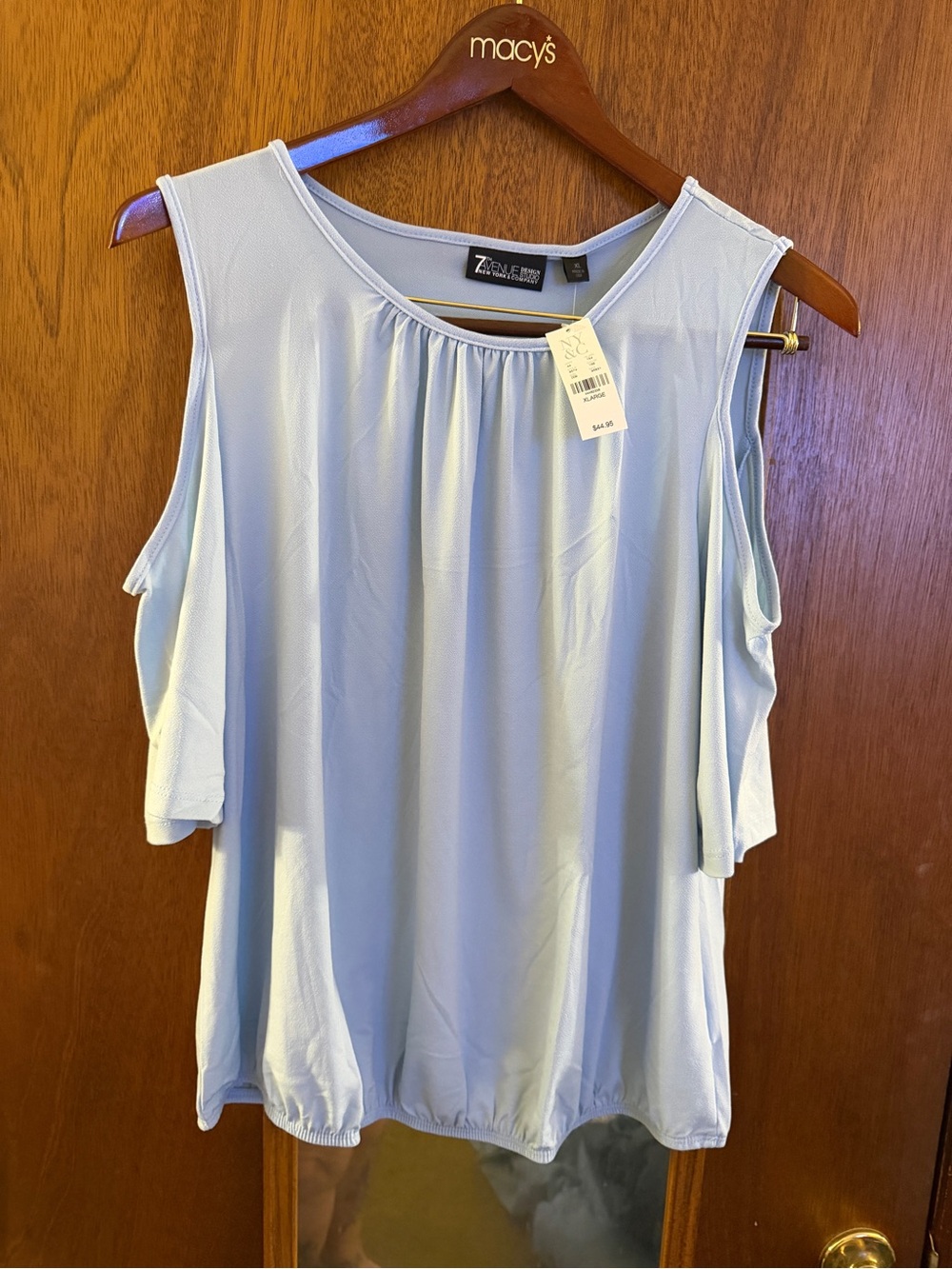Zone/Clark Pale Blue Cold-Shoulder Tank Top